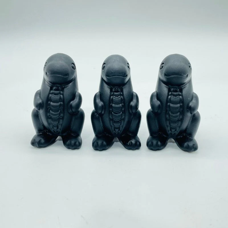 Black Obsidian Baby Dinosaur Carving Wholesale - Image 2