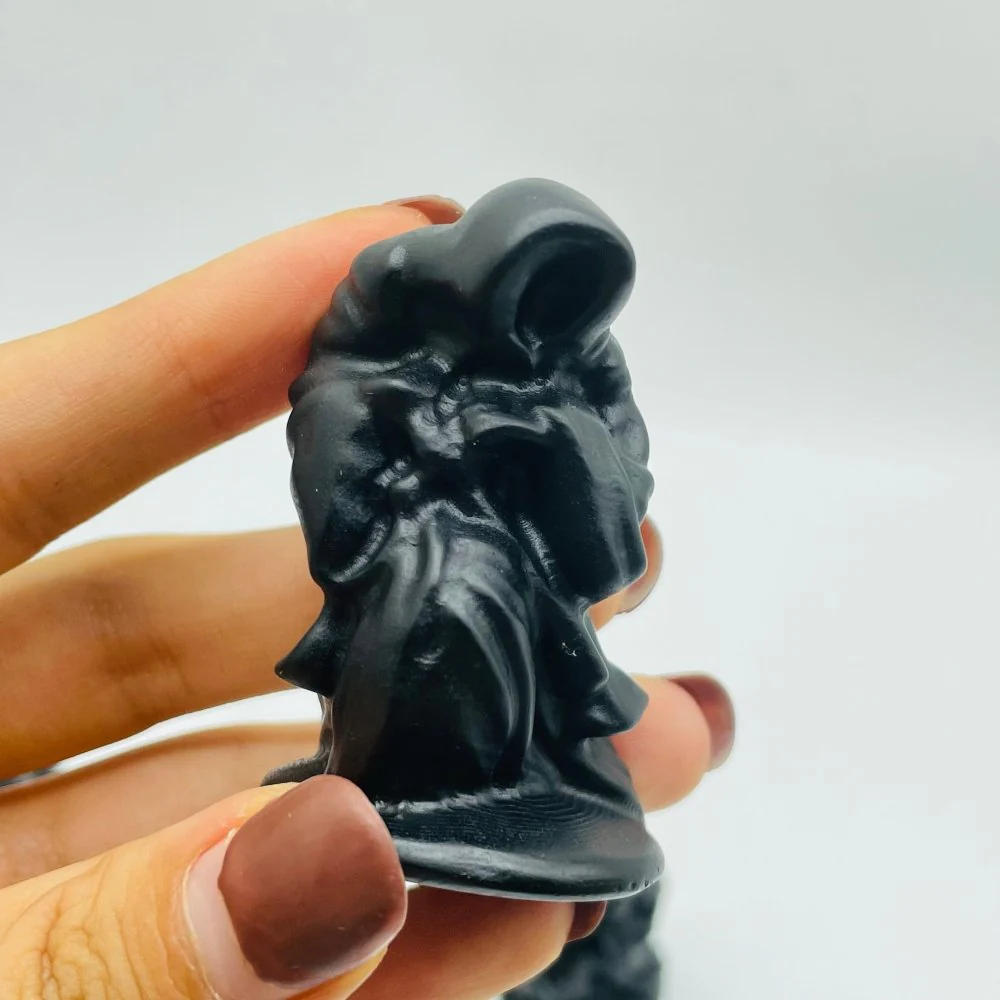 Black Obsidian Black Robe Wizard Carving Wholesale - Image 3