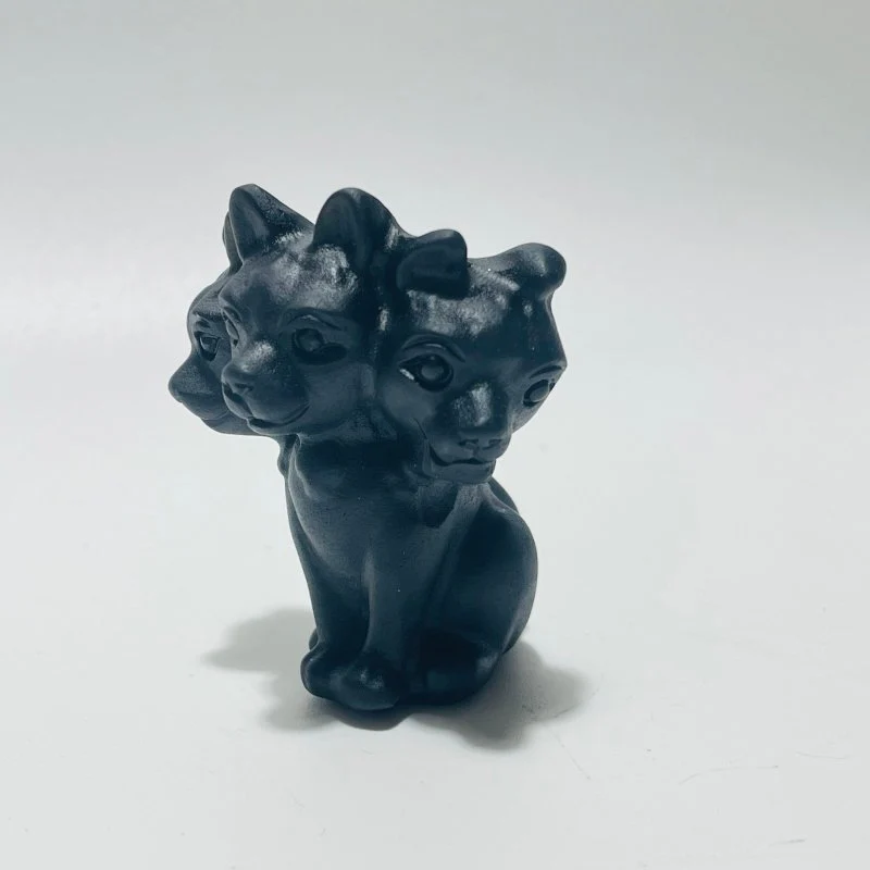 Black Obsidian Cerberus Carving Wholesale - Image 5