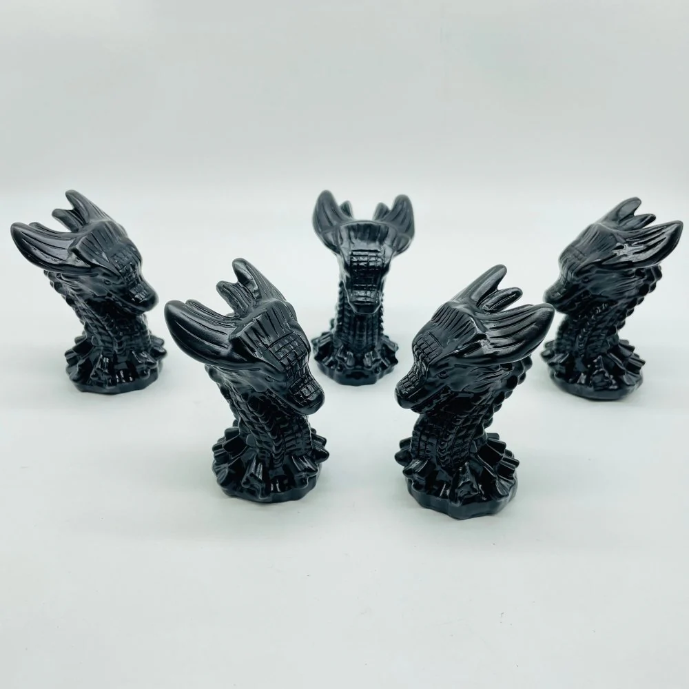 Black Obsidian Dragon Head Carving Wholesale - Image 2