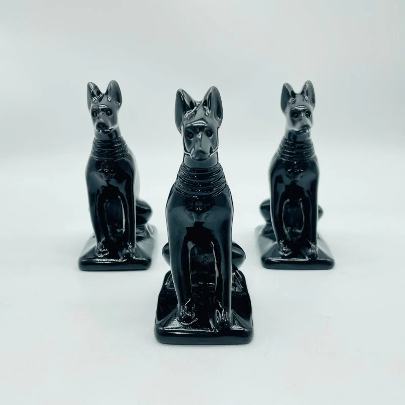 Black Obsidian Egyptian Anubis Dog Carving Wholesale - Image 2