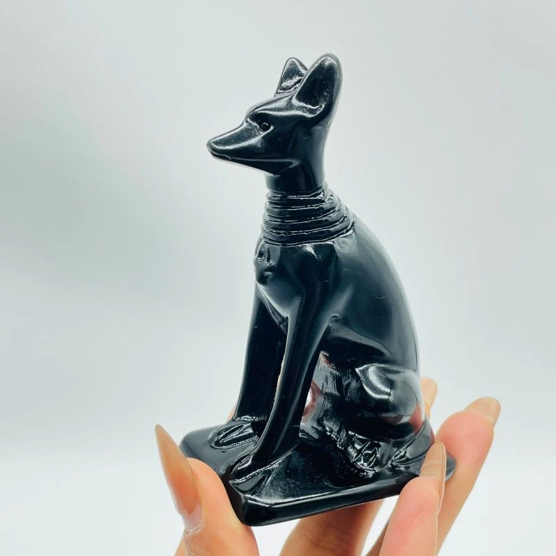 Black Obsidian Egyptian Anubis Dog Carving Wholesale - Image 3