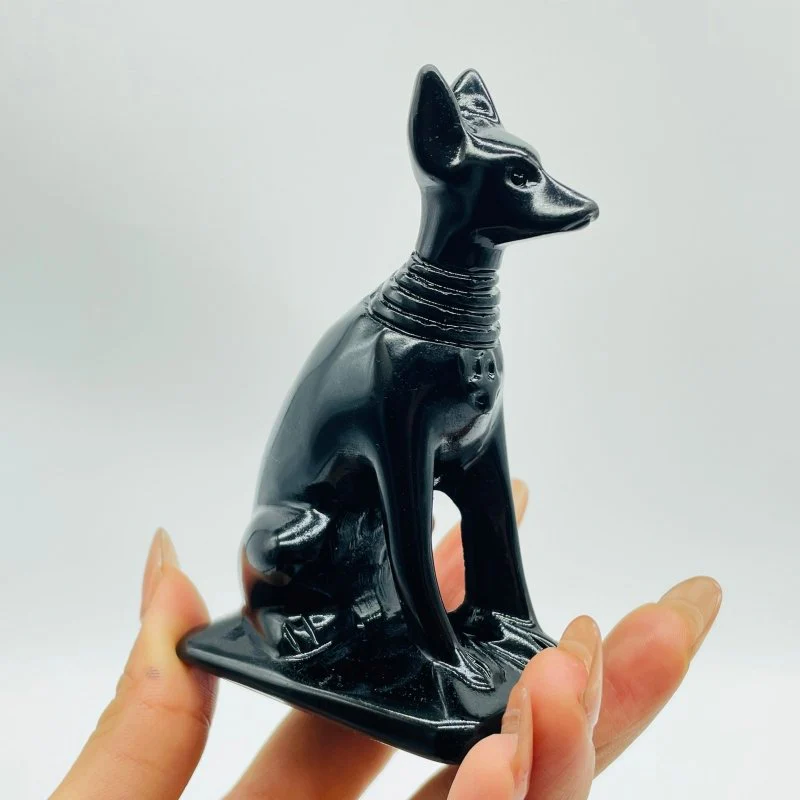 Black Obsidian Egyptian Anubis Dog Carving Wholesale - Image 4