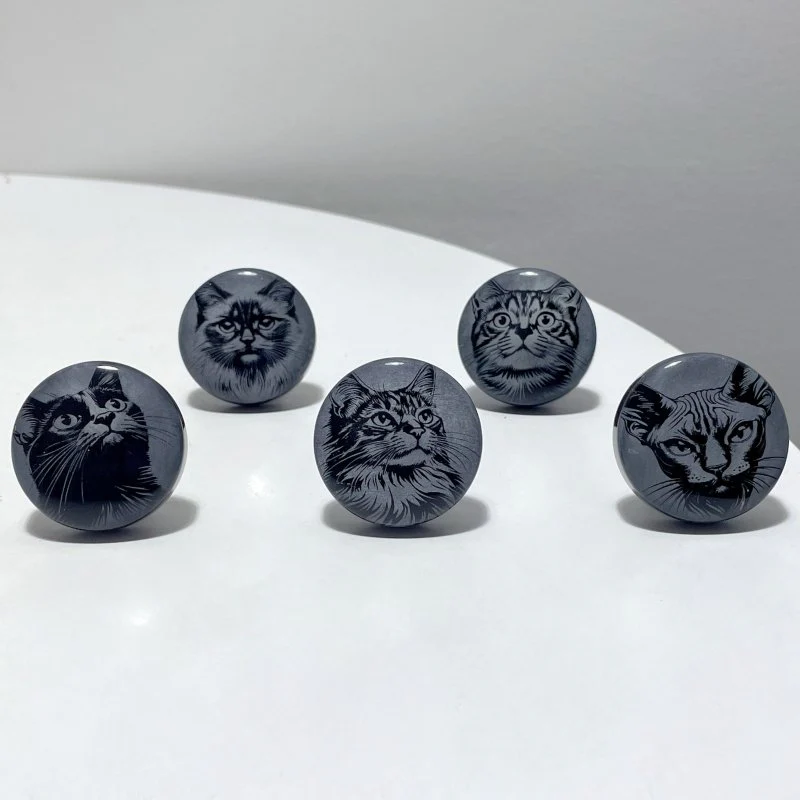 Black Obsidian Engraved Cat Car Air Vent Clips Wholesale Car Accessories