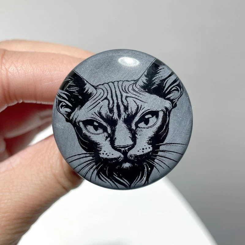 Black Obsidian Engraved Cat Car Air Vent Clips Wholesale Car Accessories - Image 3