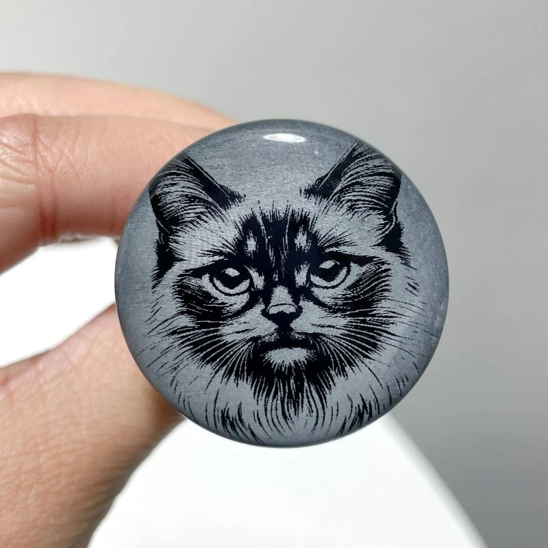 Black Obsidian Engraved Cat Car Air Vent Clips Wholesale Car Accessories - Image 6