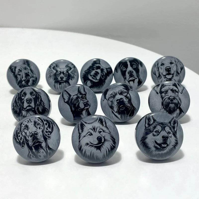 Black Obsidian Engraved Dog Car Air Vent Clips Wholesale Car Accessories