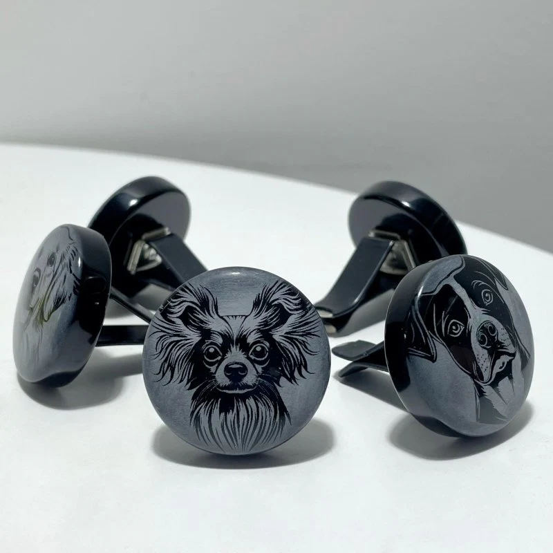 Black Obsidian Engraved Dog Car Air Vent Clips Wholesale Car Accessories - Image 2