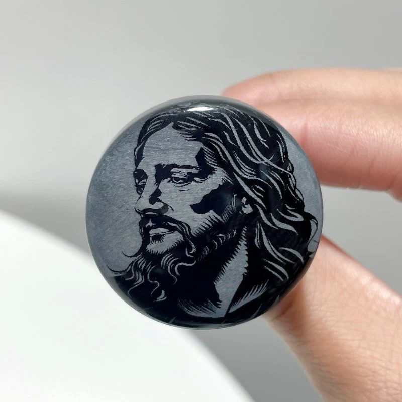 Black Obsidian Engraved Jesus Christ Car Air Vent Clips Wholesale Car Accessories - Image 3