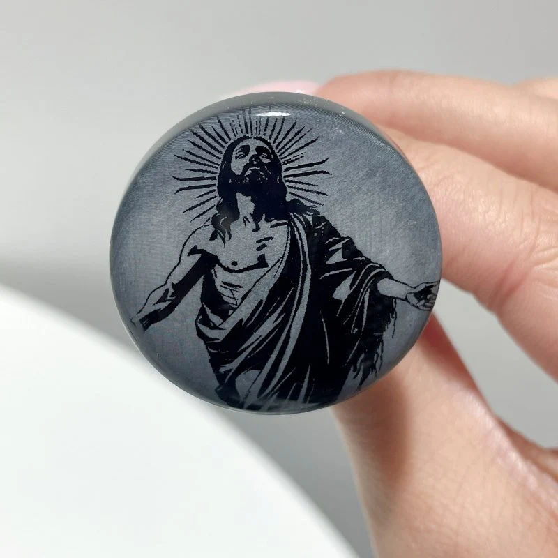 Black Obsidian Engraved Jesus Christ Car Air Vent Clips Wholesale Car Accessories - Image 4