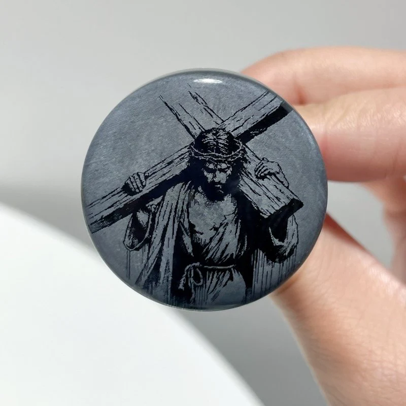 Black Obsidian Engraved Jesus Christ Car Air Vent Clips Wholesale Car Accessories - Image 5