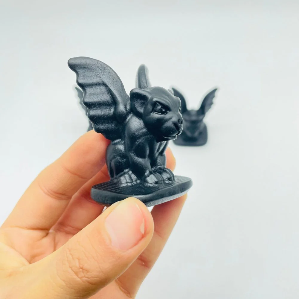 Black Obsidian Gargoyle Winged Carving Animal Wholesale - Image 4