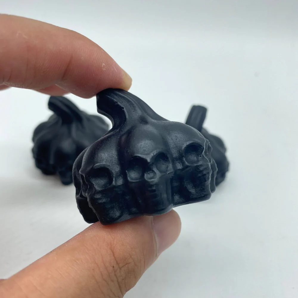 Black Obsidian Halloween Skull Pumpkin Carving Wholesale - Image 2