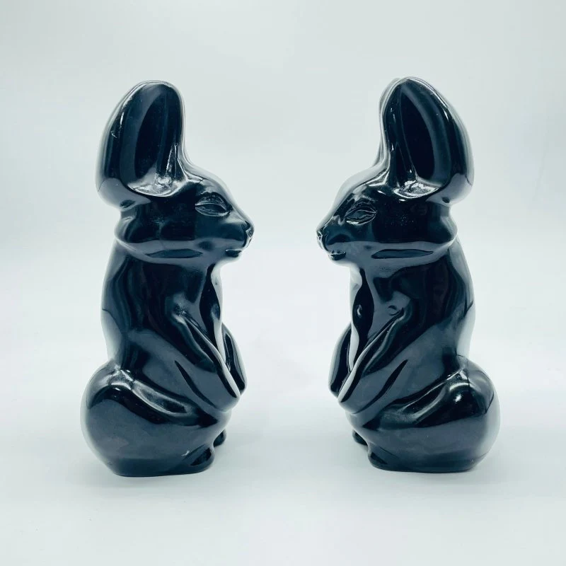 Black Obsidian Rabbit Carving Wholesale - Image 3
