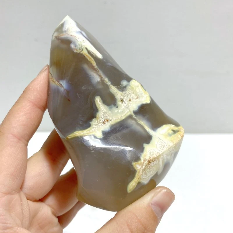 12 Pieces Black Orca Agate Flame Carving #1 - Image 2