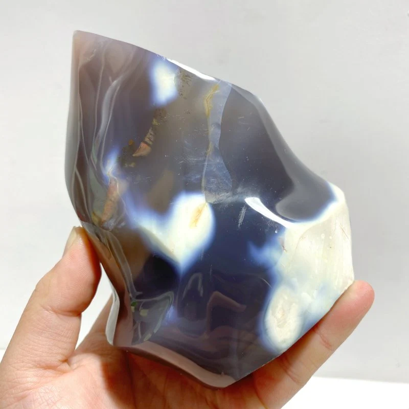 12 Pieces Black Orca Agate Flame Carving #1 - Image 5