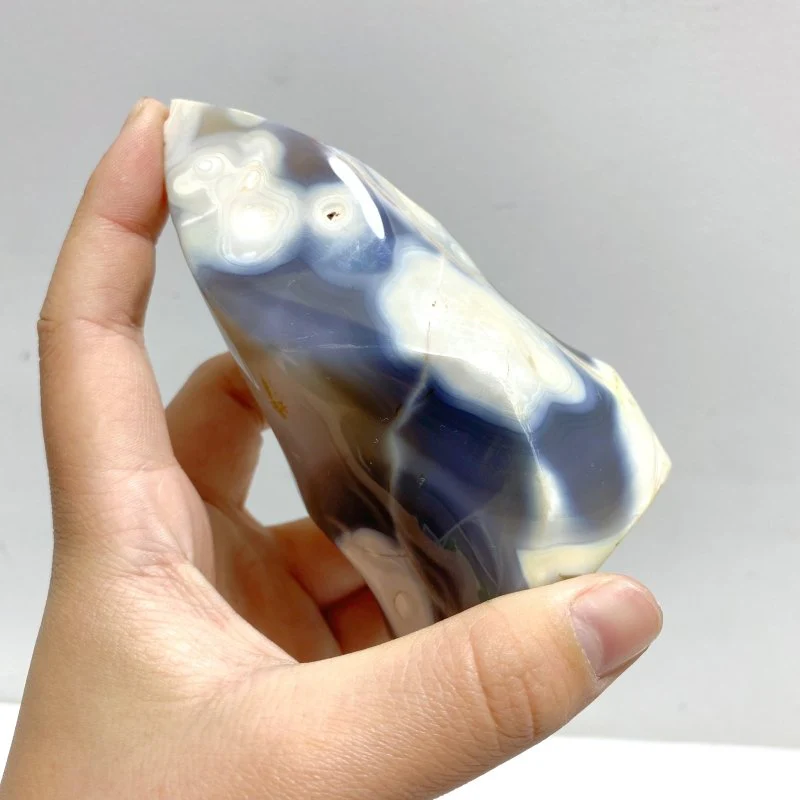 12 Pieces Black Orca Agate Flame Carving #1 - Image 6