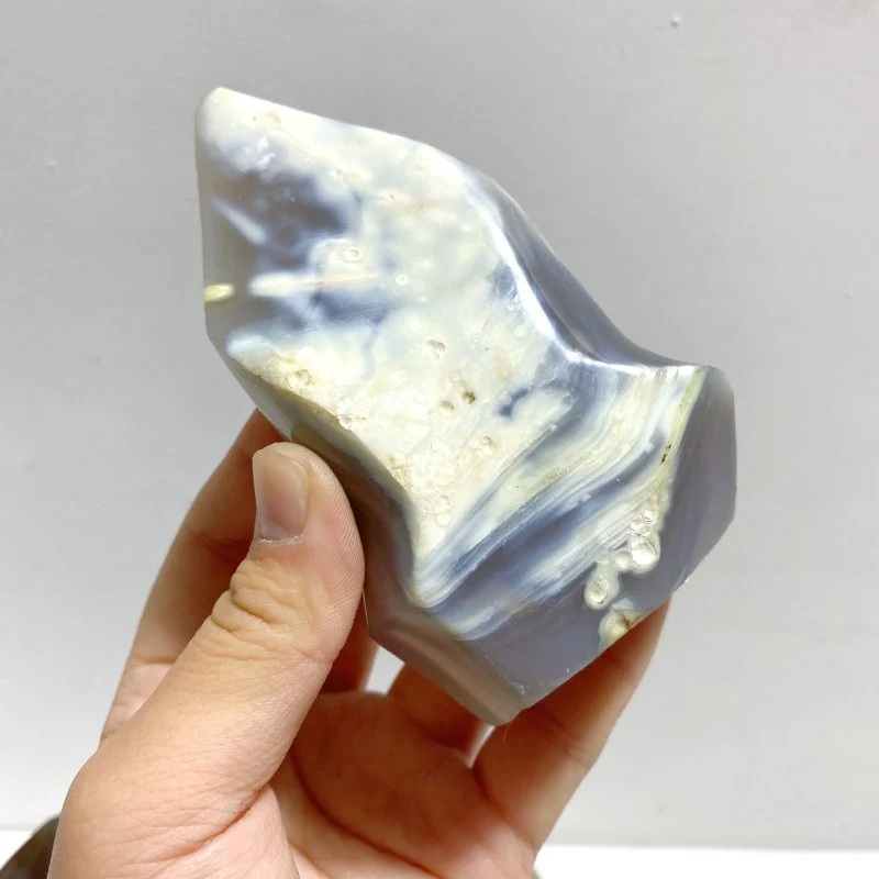 12 Pieces Black Orca Agate Flame Carving #1 - Image 7