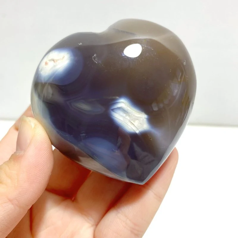 20 Pieces Black Orca Agate Heart #2 - Image 2