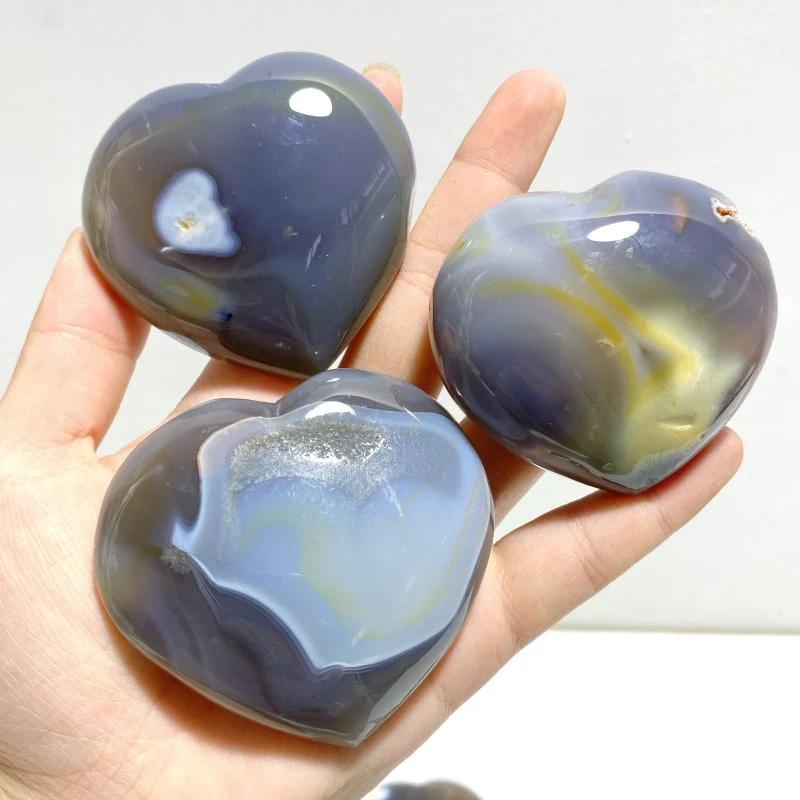 20 Pieces Black Orca Agate Heart #2 - Image 7