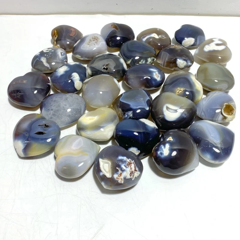 27 Pieces Black Orca Agate Heart #3