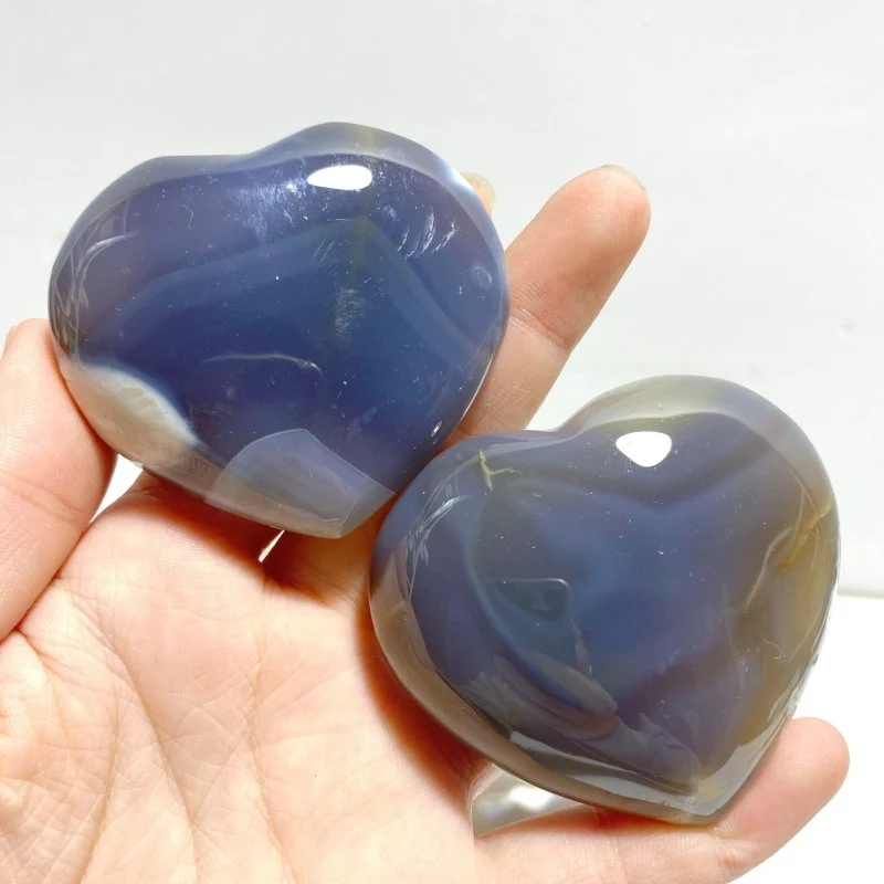 27 Pieces Black Orca Agate Heart #3 - Image 6