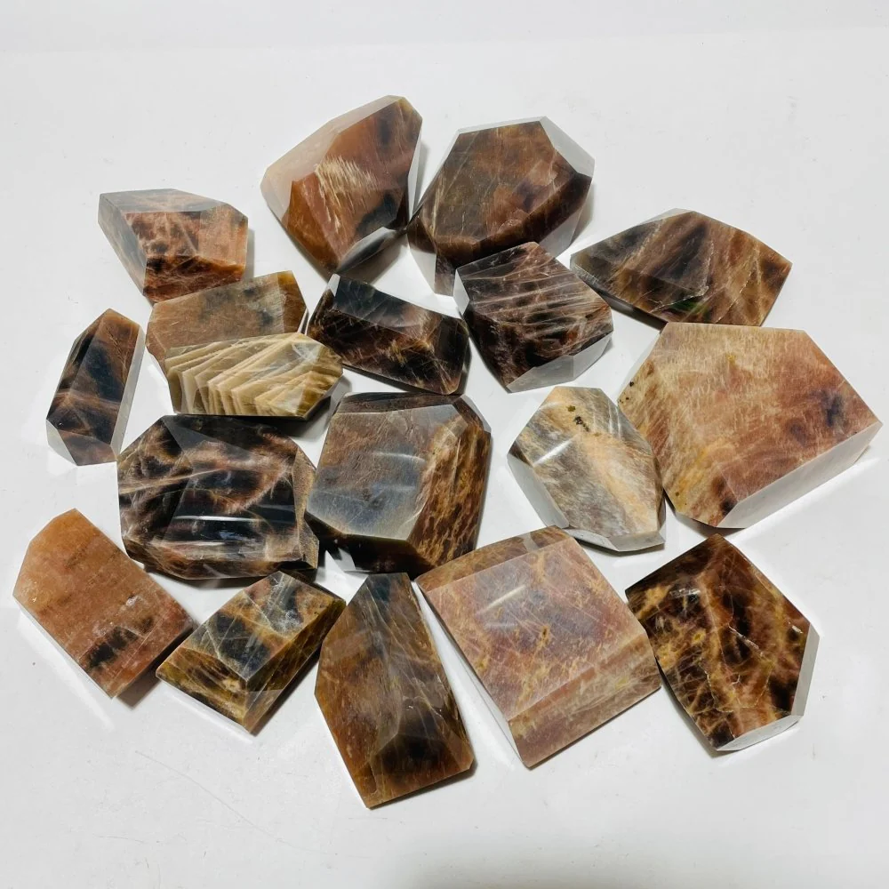 18 Pieces High Quality Large Black Rainbow Sun Stone With Hematite Free Form - Image 2