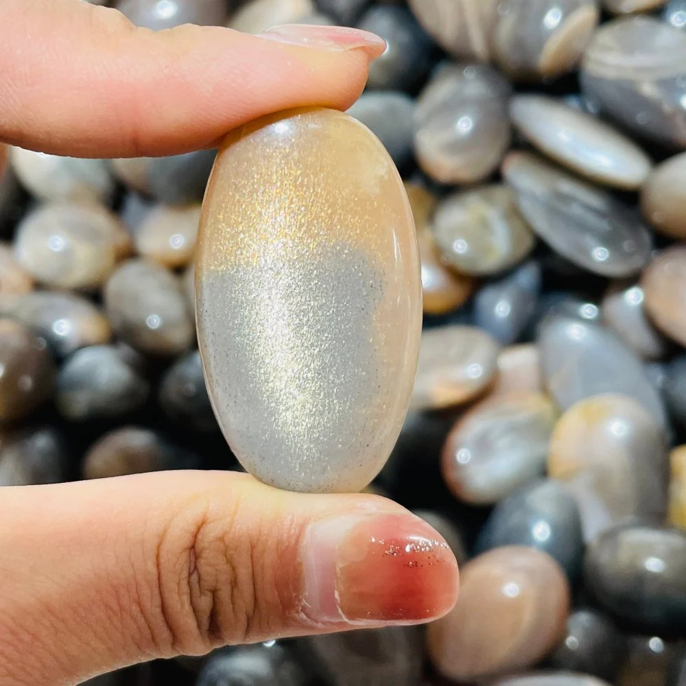 Black Rainbow Sun Stone With Hematite Tumbled Wholesale - Image 4