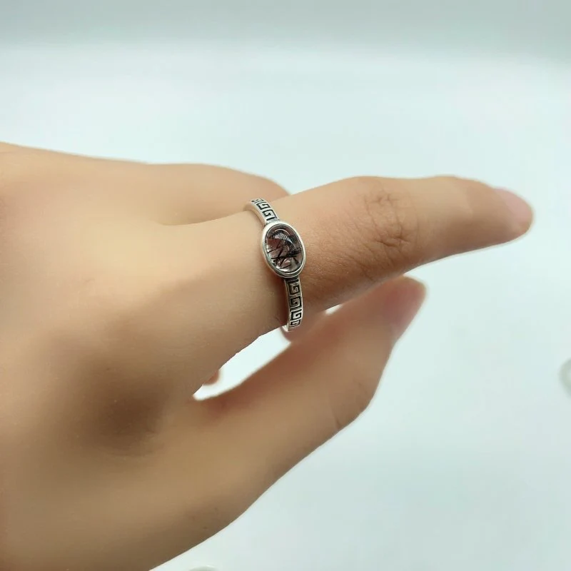 20 Pieces Beautiful Black Rutile Quartz Different Styles Sterling Silver Ring - Image 5