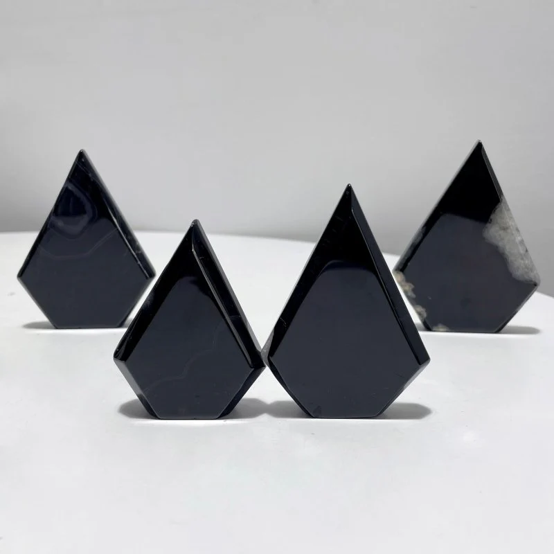 4 Pieces Black Stripe Agate Engraved Olympian Gods Arrow Head Shape - Image 6