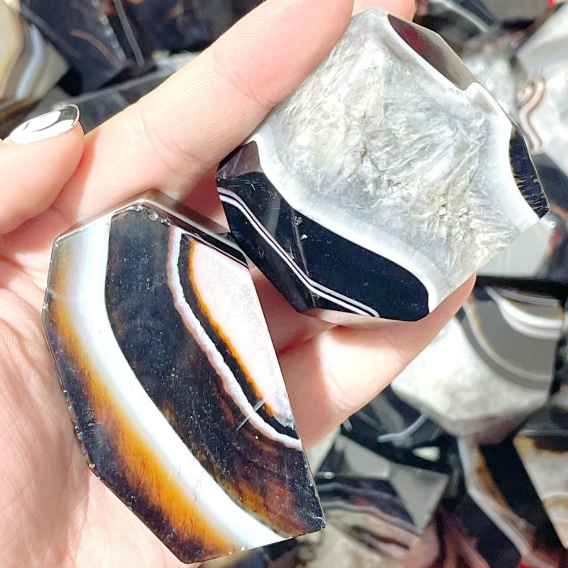 Black Stripe Agate Free Form Wholesale - Image 4