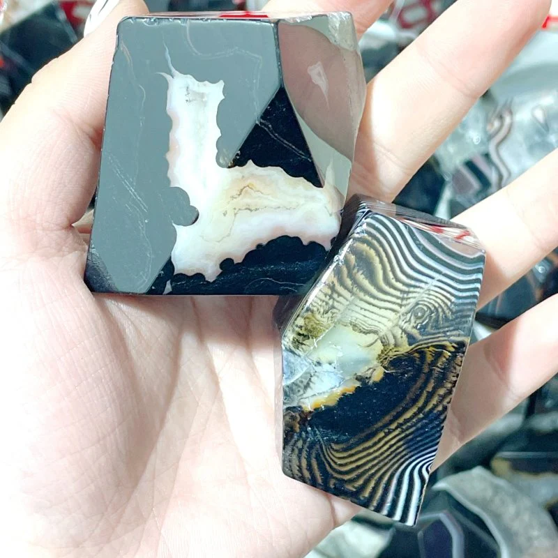 Black Stripe Agate Free Form Wholesale - Image 5