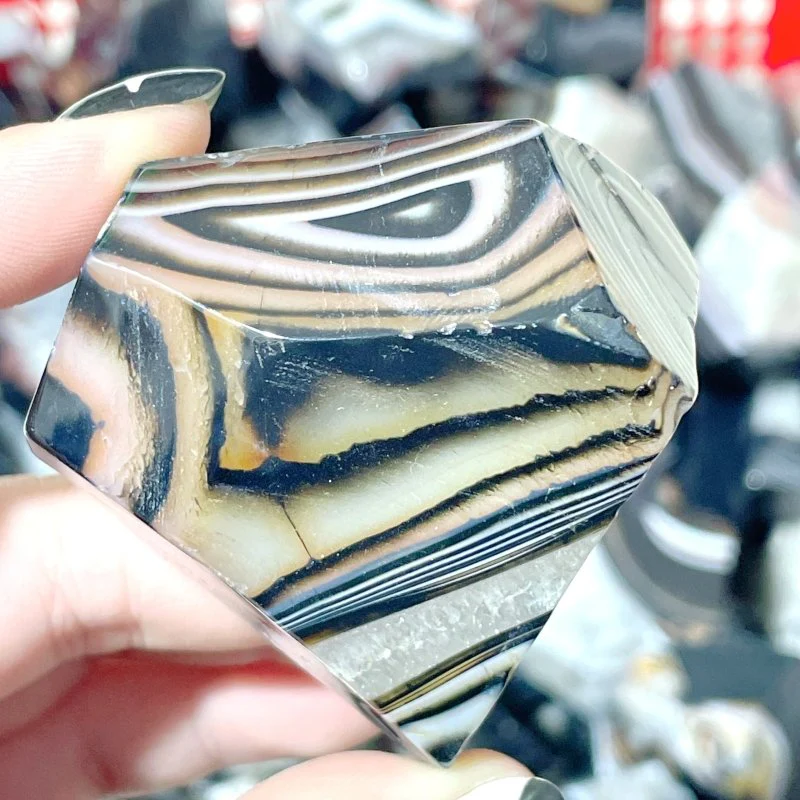 Black Stripe Agate Free Form Wholesale - Image 7