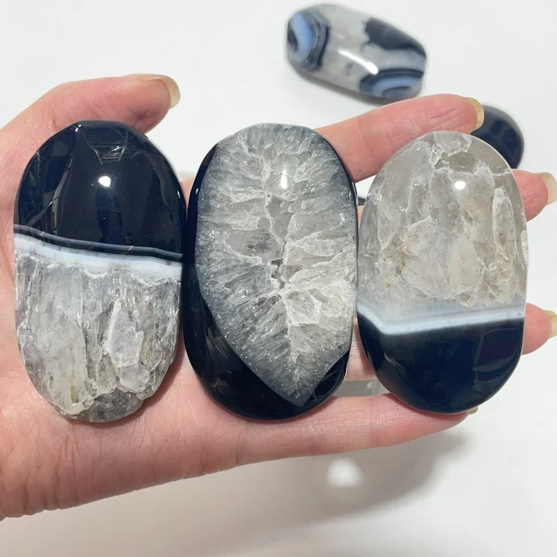 Black Stripe Agate Mixed Quartz Palm Wholesale Clearance - Image 2