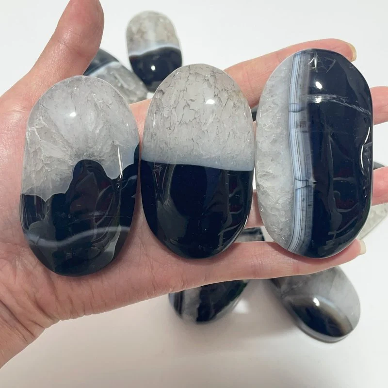 Black Stripe Agate Mixed Quartz Palm Wholesale Clearance - Image 4