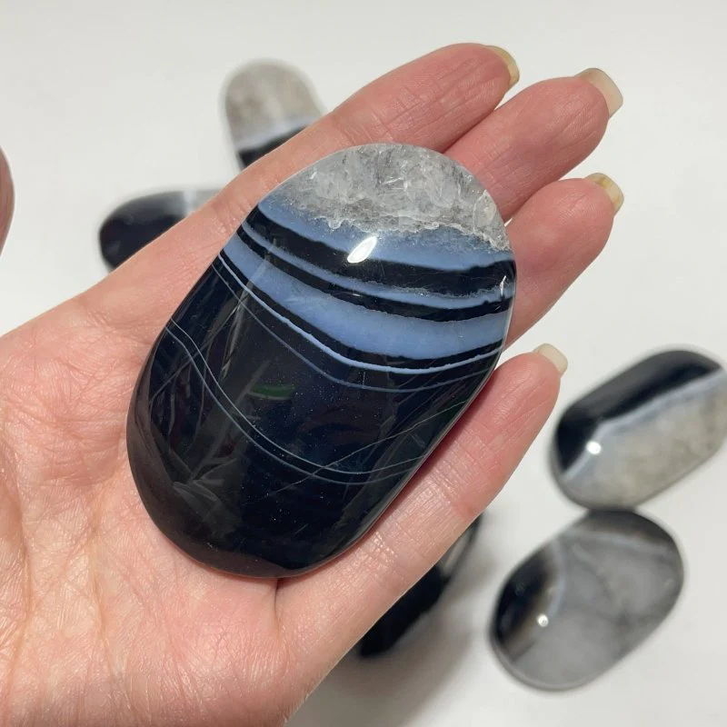 Black Stripe Agate Mixed Quartz Palm Wholesale Clearance - Image 5