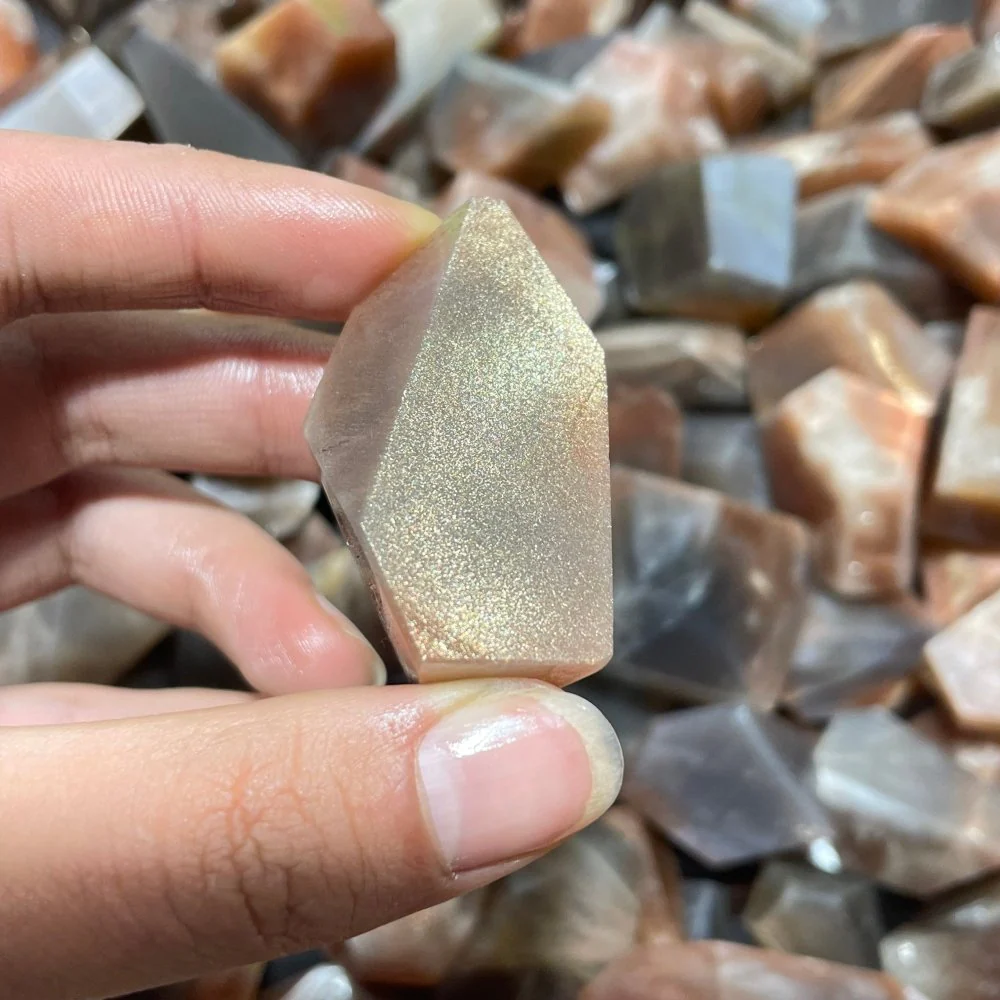 Black Rainbow Sun Stone with Hematite Free Form Wholesale - Image 5
