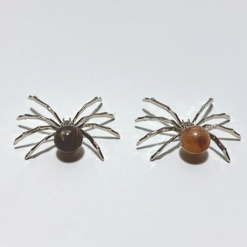 Black Sunstone Crystal Sphere Spider Ornament Handmade Alloy Spider Wholesale - Image 5
