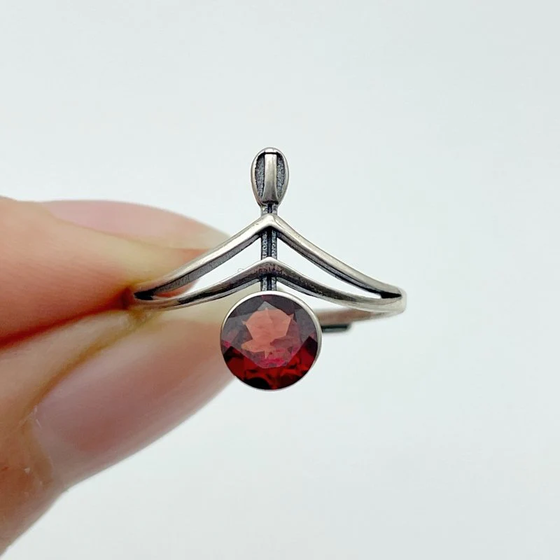 #5 Silver Ring Wholesale Black Tourmaline Garnet Golden Rutile Ring