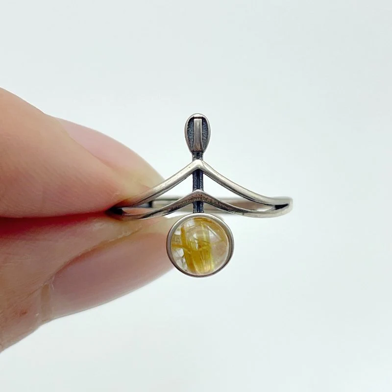 #5 Silver Ring Wholesale Black Tourmaline Garnet Golden Rutile Ring - Image 3
