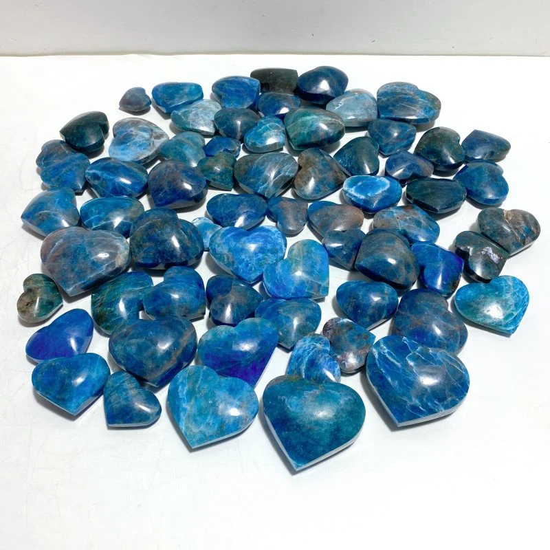 65 Pieces Blue Apatite Heart