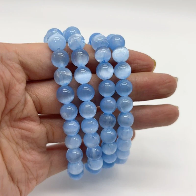 Blue Aura Selenite Crystal Bracelet Wholesale - Image 3