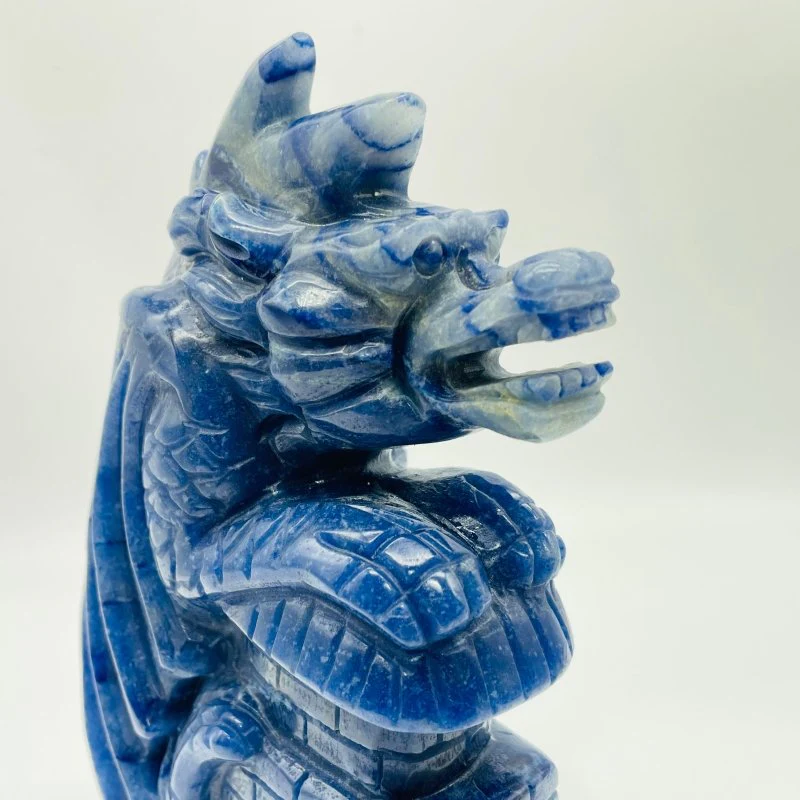 Blue Aventurine Flying Dragon Carving - Image 2