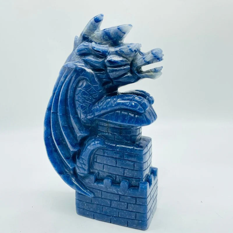 Blue Aventurine Flying Dragon Carving - Image 4