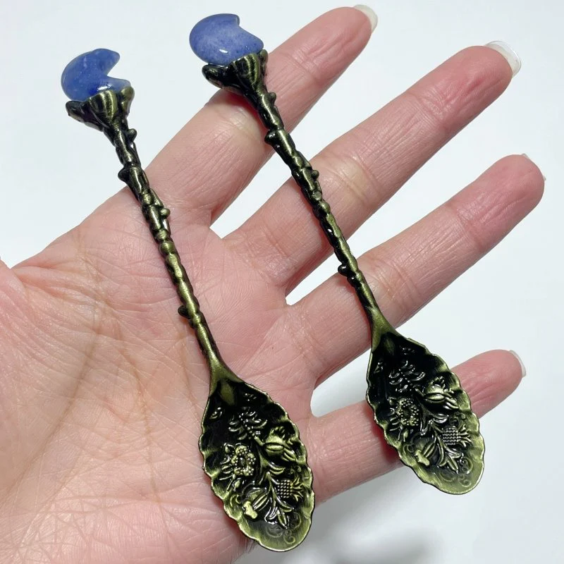 Blue Aventurine Mini Moon Coffee Spoon Wholesale - Image 3