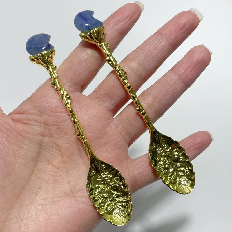 Blue Aventurine Mini Moon Coffee Spoon Wholesale - Image 4