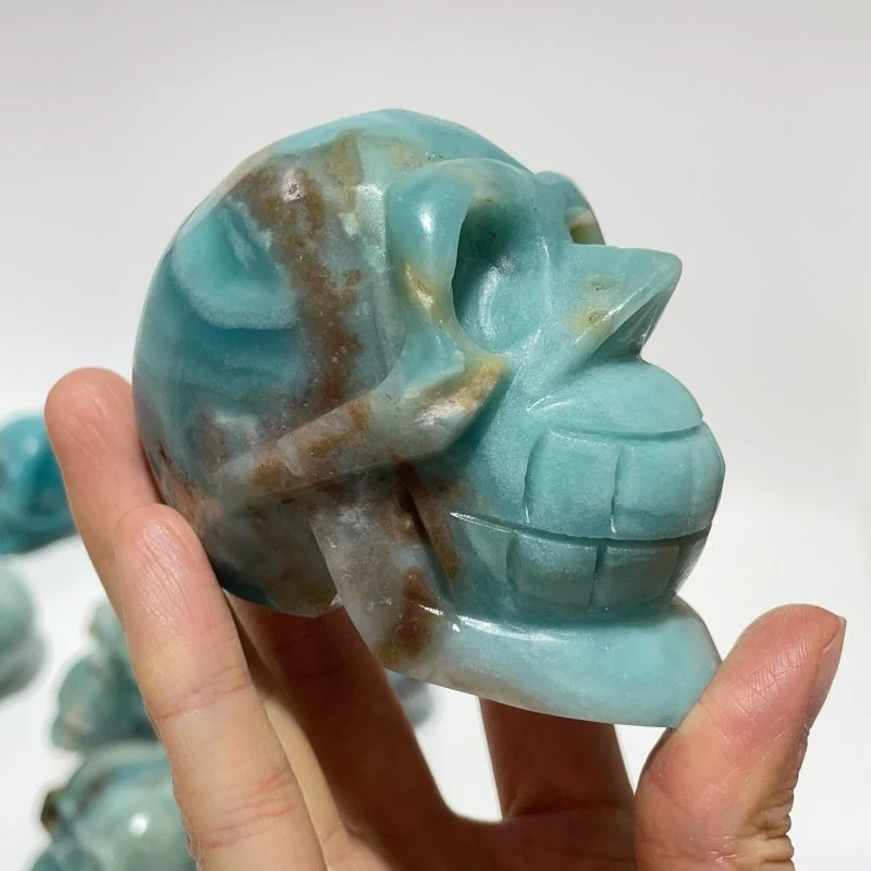 12 Pieces Caribbean Calcite Skull Carving - Image 3
