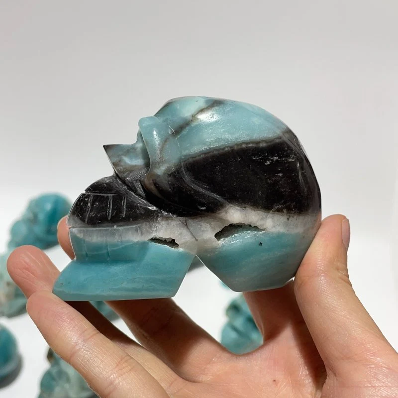 12 Pieces Caribbean Calcite Skull Carving - Image 4