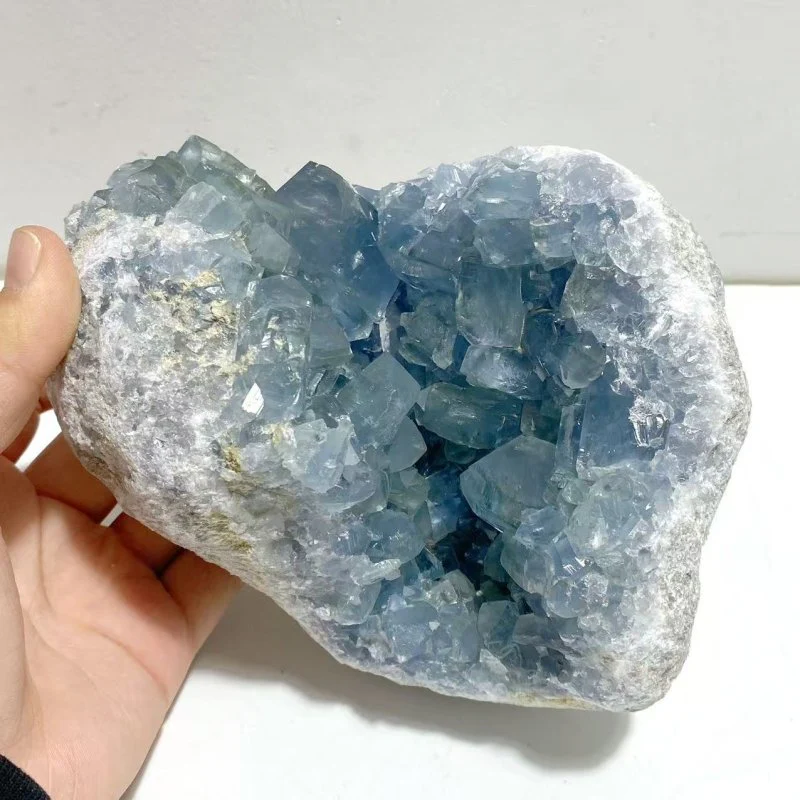 4 Pieces Large Blue Celestite Cluster Home Decor - Image 3