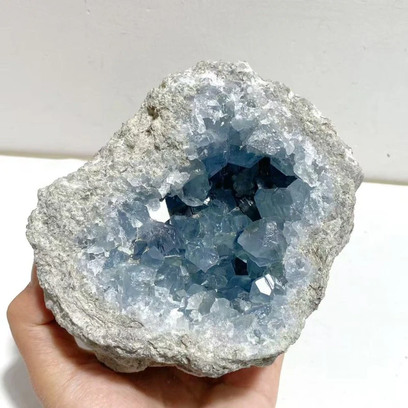 4 Pieces Large Blue Celestite Cluster Home Decor - Image 4